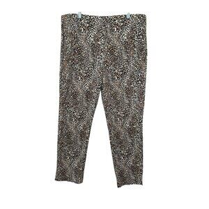 Chico's Animal Print‎ Pants Womens Size 12 Casual Corpcore Office Siren Stretchy